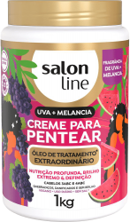 CREME PARA PENTEAR SALON LINE 1000G UVA+MELANCIA EXTRAORDINÁRIO