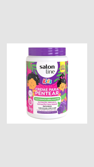 CREME PARA PENTEAR SALON LINE 1000G KIDS UVA CACHINHOS BRILHANTES