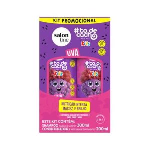 SHAMPOO SALON LINE KIT 300ML TO DE CACHO KIDS UVA+CONDICIONADOR 200ML UVA