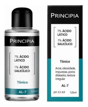 TÔNICO 7% ÁCIDO LÁTICO/ 1% ÁCIDO SALICÍLICO PRINCIPIA AL-7 120ML