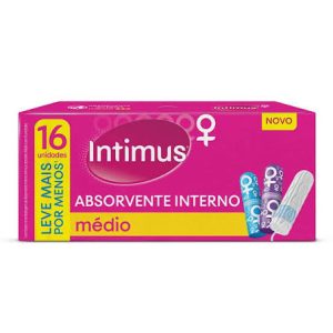 ABSORVENTE INTERNO INTIMUS MÉDIO COM 16 UNID