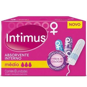 ABSORVENTE INTERNO INTIMUS MÉDIO COM 8 UNID