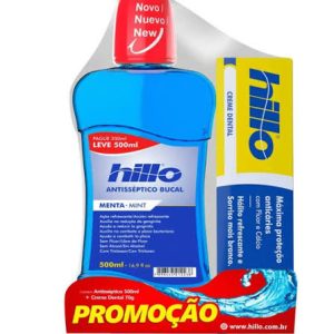 ANTISSÉPTICO BUCAL HILLO 500ML + CREME DENTAL MENTA -MINT
