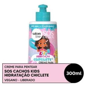 CREME PARA PENTEAR SALON LINE SOS CACHOS KIDS 300ML HIDRATAÇÃO CHICLETE