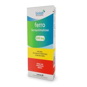 FERRO ( FERRIPOLIMALTOSE) 100MG - 30 COMP. MASTIGÁVEIS