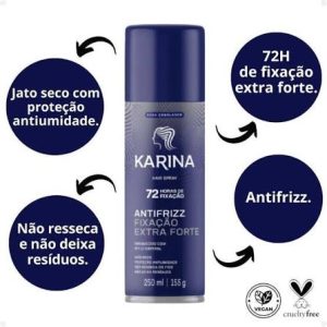 FIXADOR PARA CABELOS AEROSOL KARINA FIXAÇÃO EXTRA FORTE 250ML