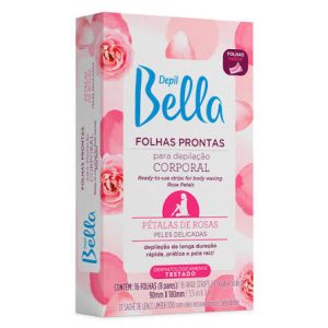 FOLHAS PRONTAS PARA DEPILAÇÃO CORPORAL BELLA 16 FOLHAS PÉTALAS DE ROSAS