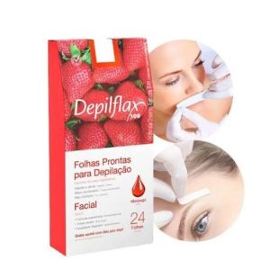 FOLHAS PRONTAS PARA DEPILAÇÃO FACIAL DEPILFLAX 24 FOLHAS