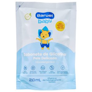 SABONETE LIQUIDO BARUEL BABY 210ML REFIL PELE DELICADA