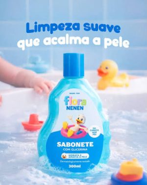 SABONETE LIQUIDO FLORA NENEN 210ML DA CABEÇA AOS PES