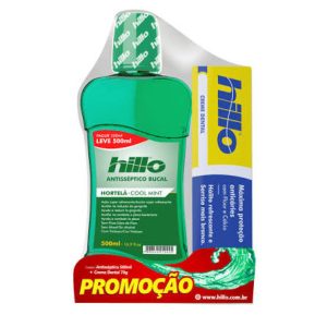 ANTISSÉPTICO BUCAL HILLO 500ML + CREME DENTAL HORTELÃ